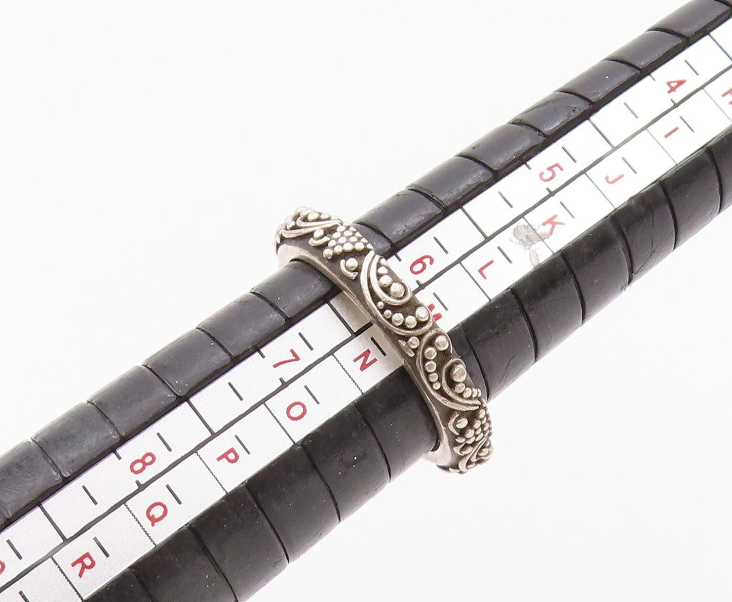 925 Sterling Silver Vintage Ring LOIS HILL Designer Dark Tone SZ 6 RG32061