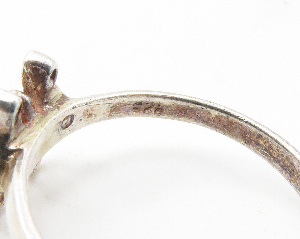 925 Sterling Silver Vintage Shiny Butterfly Motif Band Ring Sz 8.5 RG11795