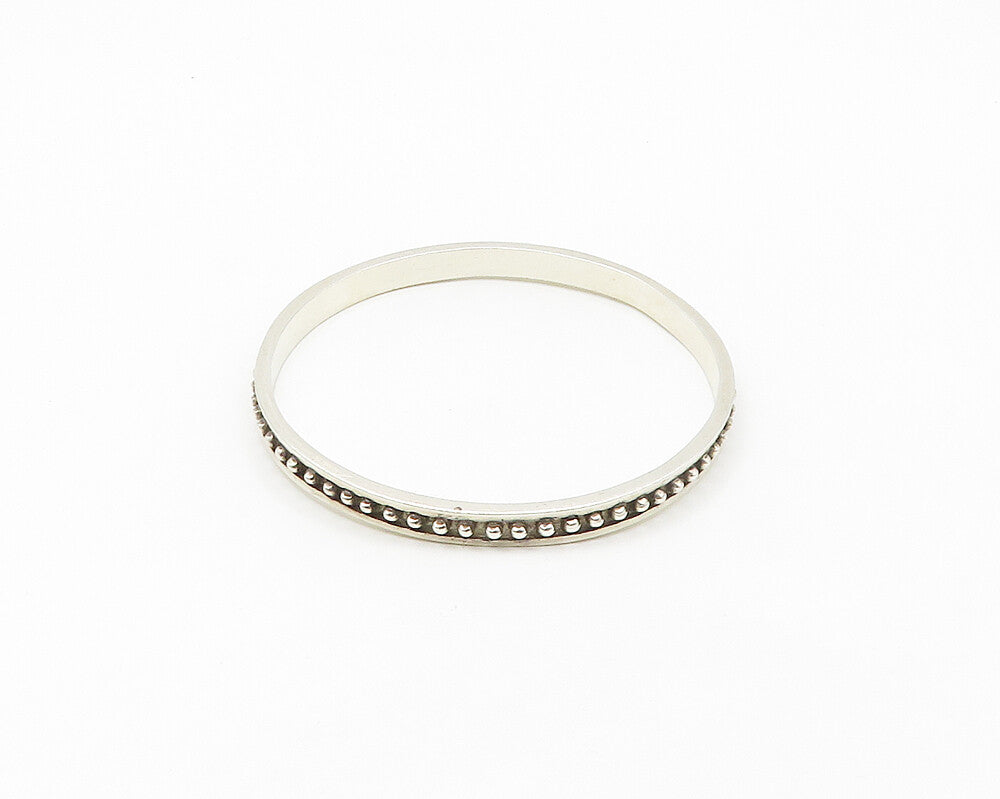 925 Sterling Silver Vintage Shiny Spiked Round Bangle Bracelet BT7118