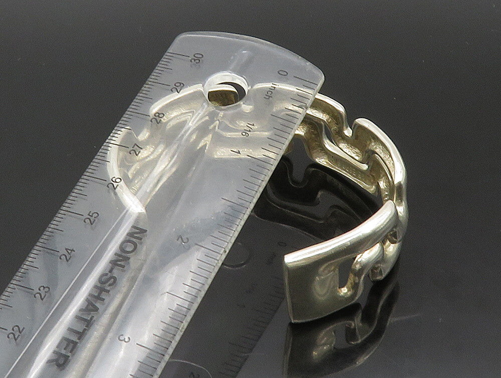 ESPO SIG 925 Silver Vintage Shiny Open Wavy Design Cuff Bracelet BT9318