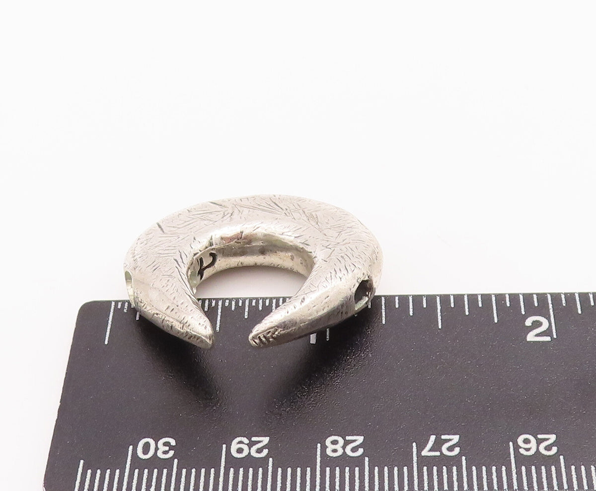 925 Sterling Silver Vintage Pendant Solid Designer U Etched Heavy PT23228