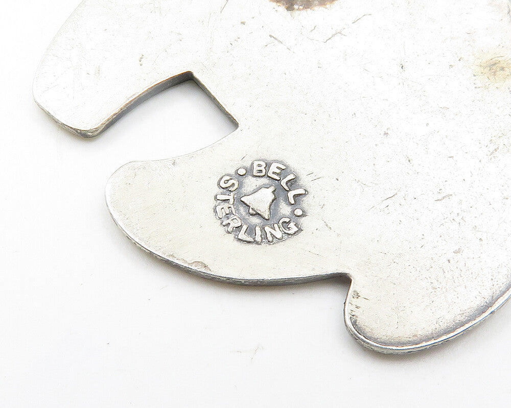 BELL 925 Silver Vintage Two Tone Oxidized Panda Bear Motif Pendant PT15462