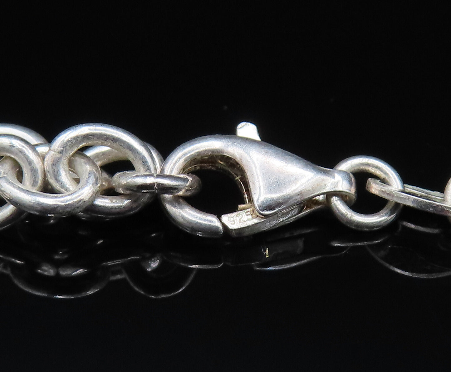 925 Sterling Silver Vintage Two Tone Coin Rolo Chain Necklace NE3867