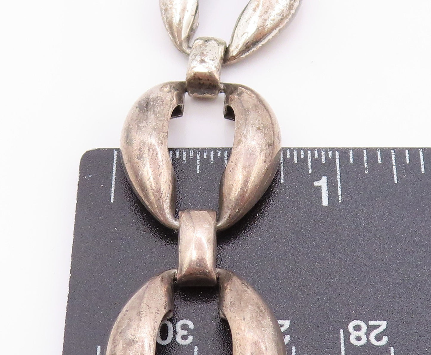 925 Sterling Silver Vintage Necklace DANECRAFT Puffed Oval Link Chain NE4635