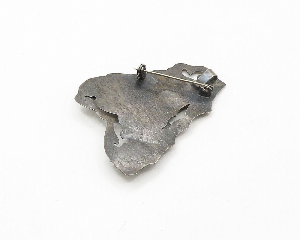 925 Sterling Silver Vintage Oxidized Ballerina Sculpted Brooch Pin BP6813