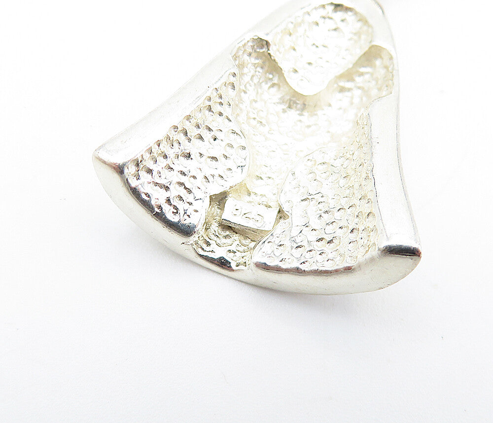 925 Sterling Silver Shiny Mother Of Pearl Retro Flowers Bell Pendant PT5825