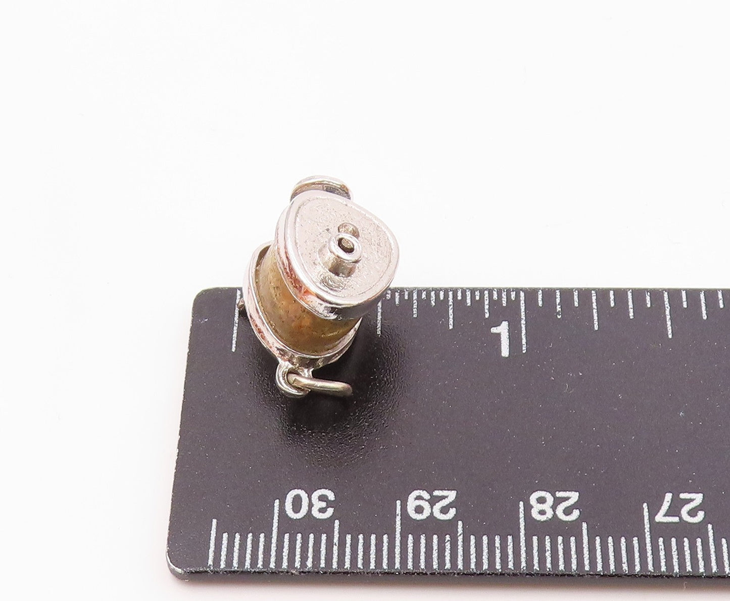 925 Sterling Silver Vintage Shiny Spinning Fishing Rod Reel Pendant PT17453