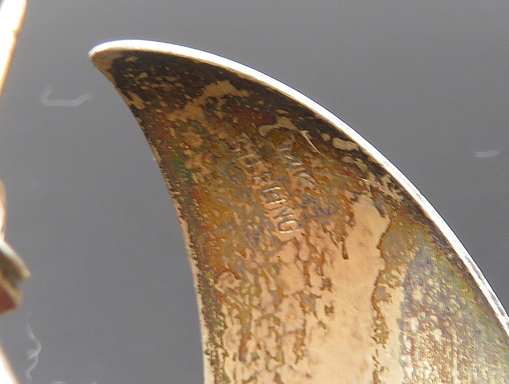 925 Silver & 14K GOLD Vintage Minimalist Wide Curve Drop Earrings EG11530