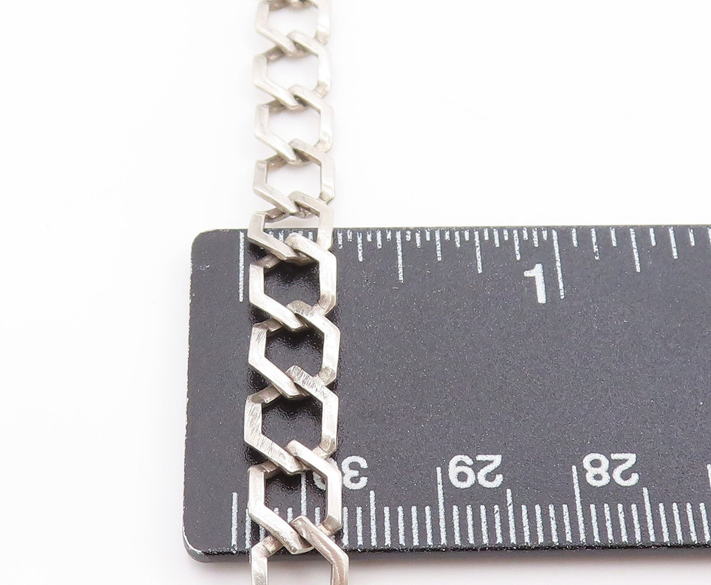 925 Sterling Silver Vintage Necklace Minimalist Statement Curb Chain NE4681