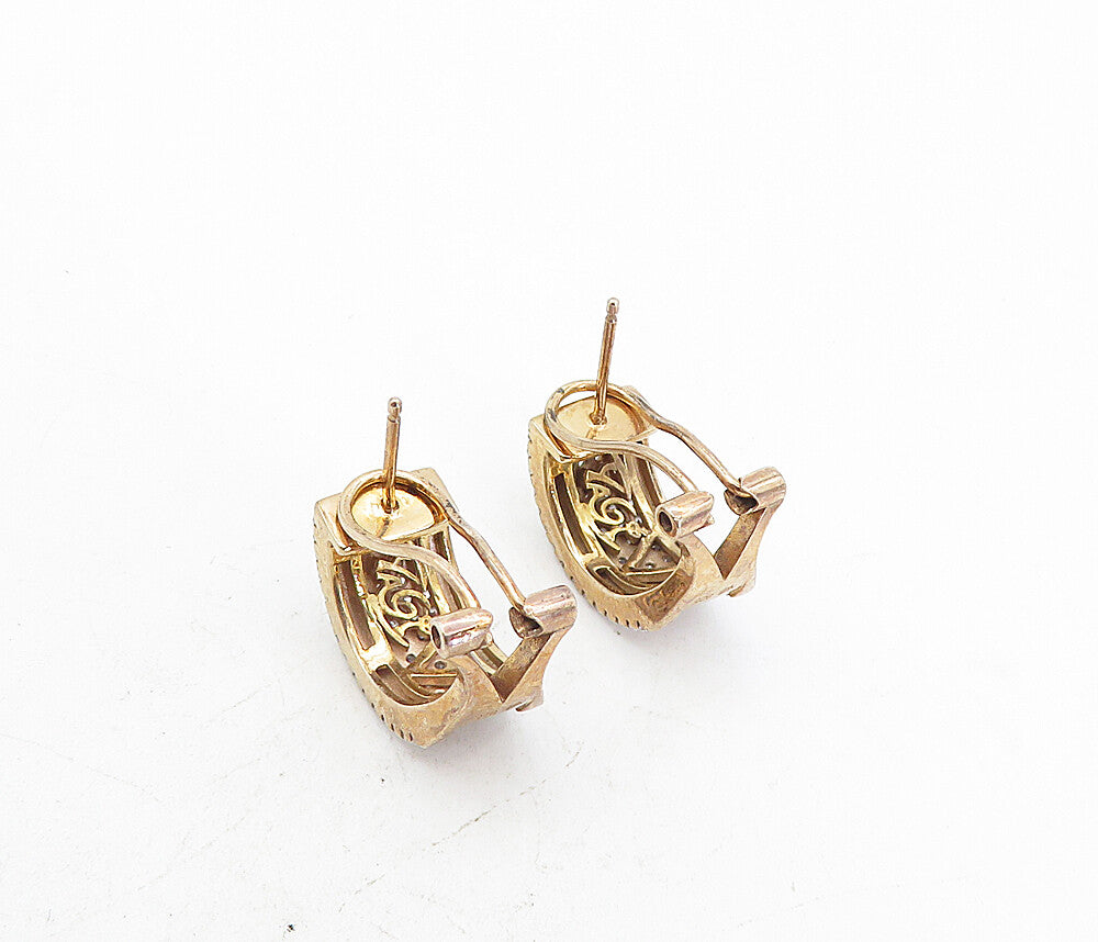 925 Sterling Silver Topaz Encrusted Rose Gold Plated JHoop Earrings EG4011
