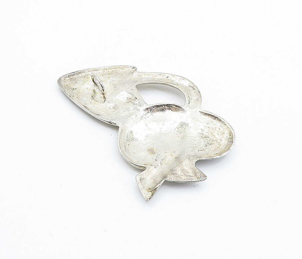 925 Sterling Silver Vintage Modernist Shiny Woman Figure Pendant PT4096