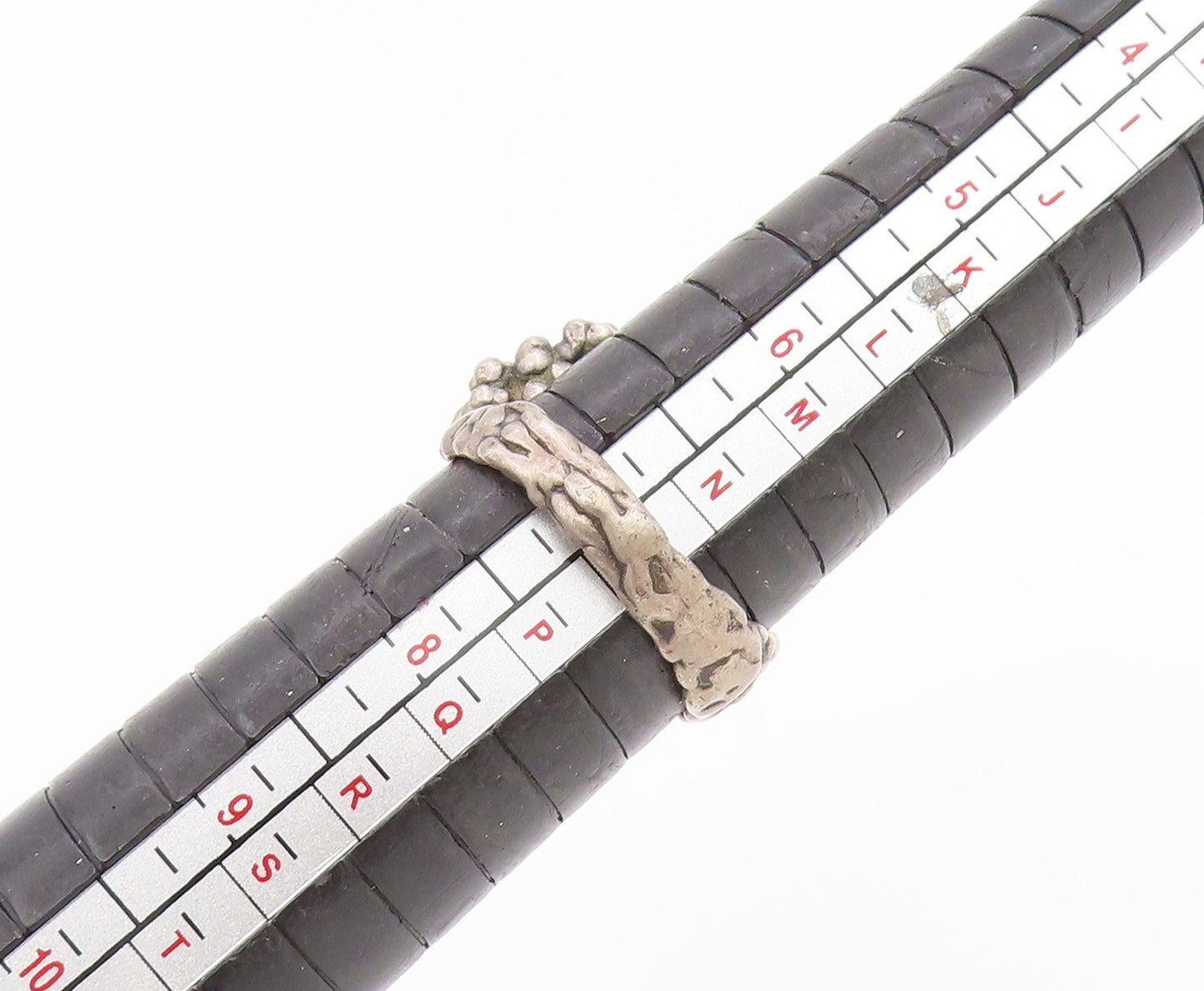 925 Sterling Silver Vintage Ring Cabochon Opal Brutalist Design Sz 7 RG34428