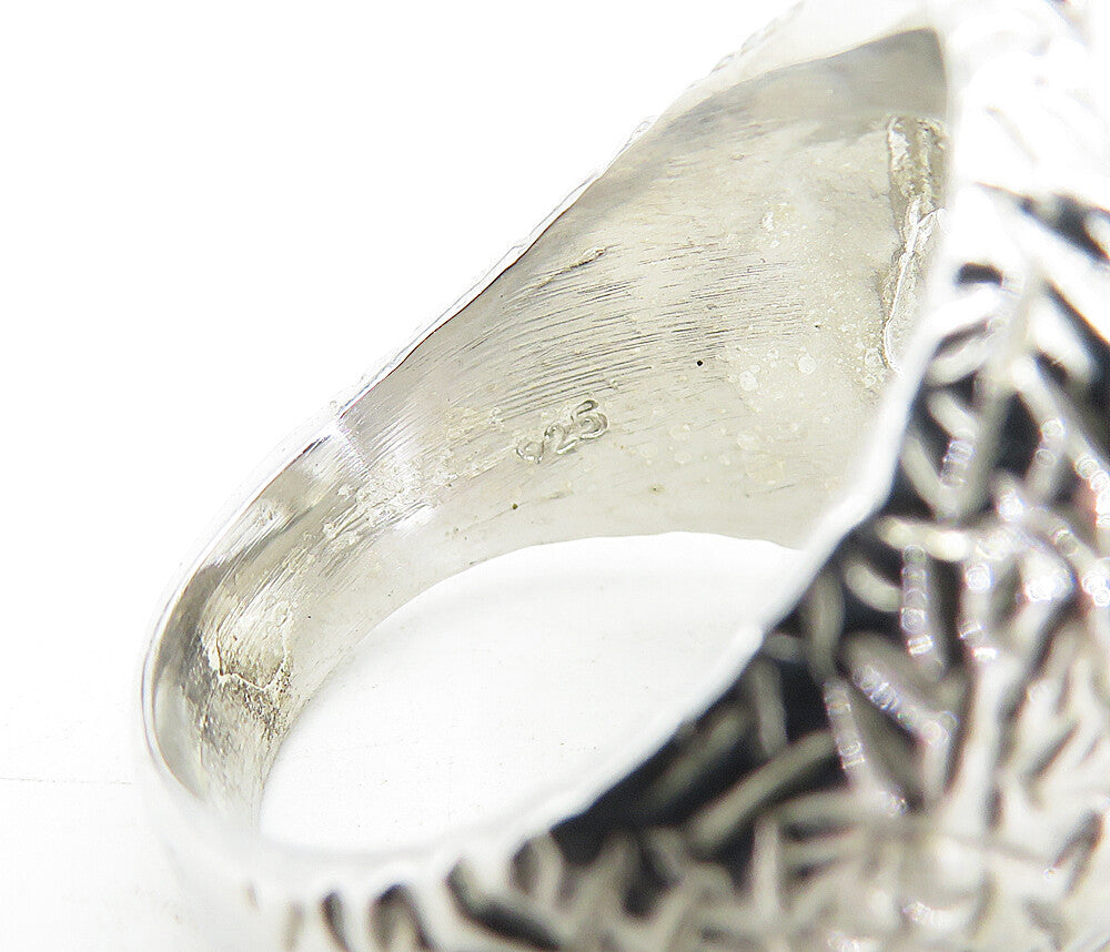 925 Sterling Silver Vintage Crucifix Religious Cocktail Ring Sz 9 RG5549