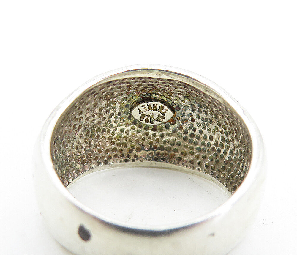 925 Sterling Silver Vintage Shiny Ribbed Dome Design Band Ring Sz 6 RG7125
