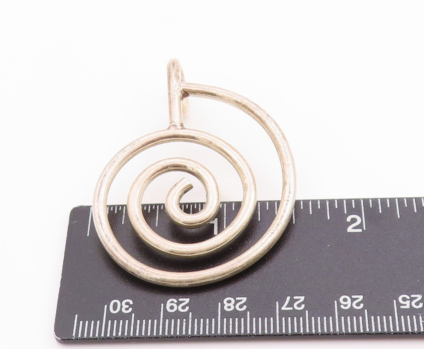 925 Sterling Silver Vintage Pendant Modernist Spiral Cut Out Design PT24945