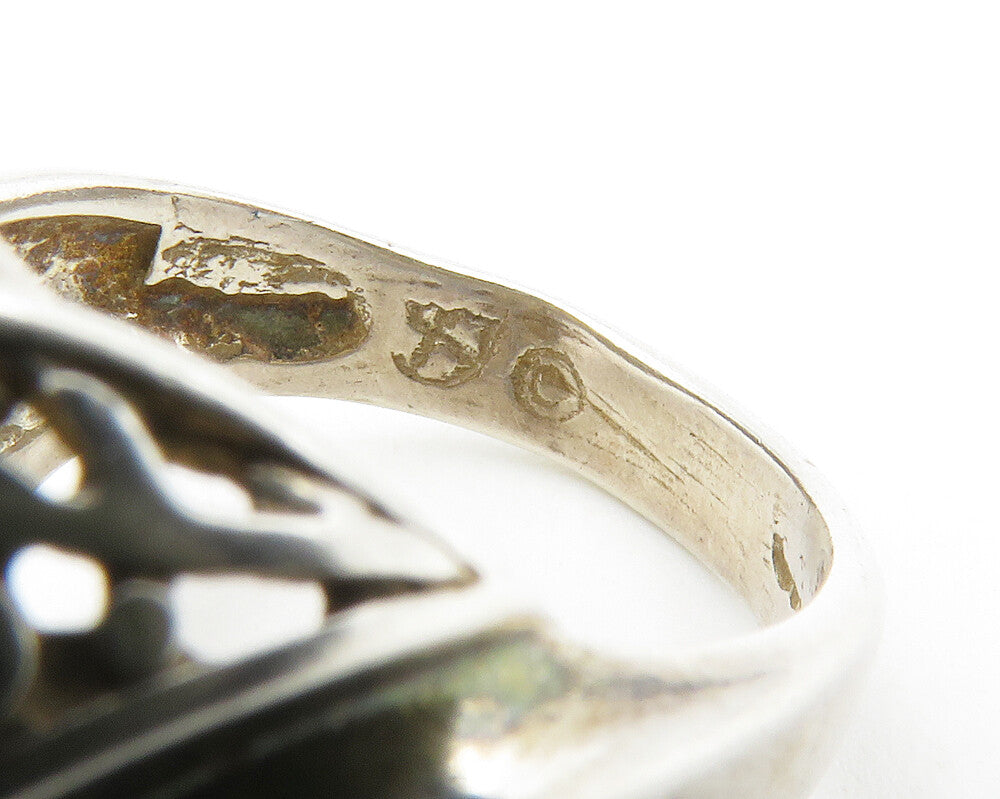 925 Sterling Silver Vintage Shiny Swirl Vine Open Band Ring Sz 6 RG13931