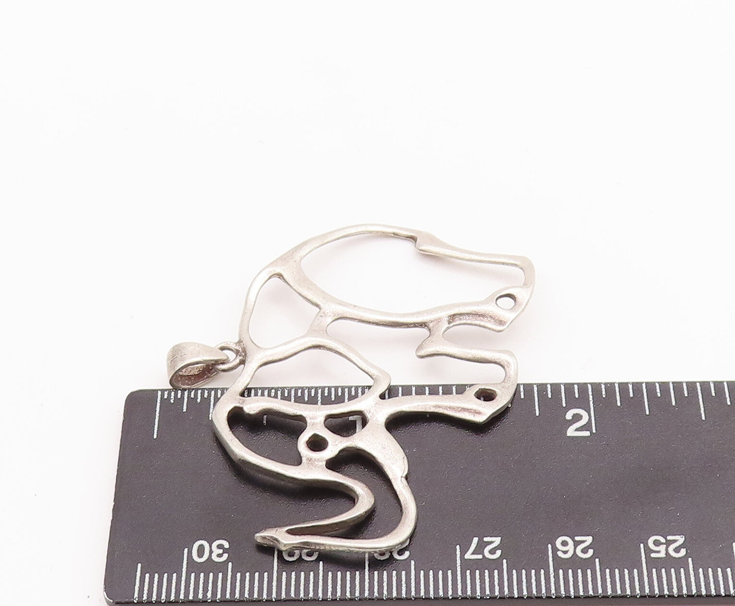 925 Sterling Silver Vintage Pendant Stencil Cutout Happy Elephant PT23234