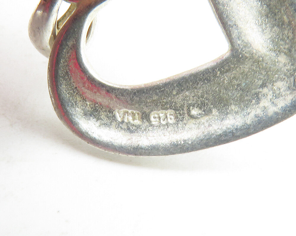925 Sterling Silver Vintage Twist Knot Patterned Love Heart Pendant PT9569