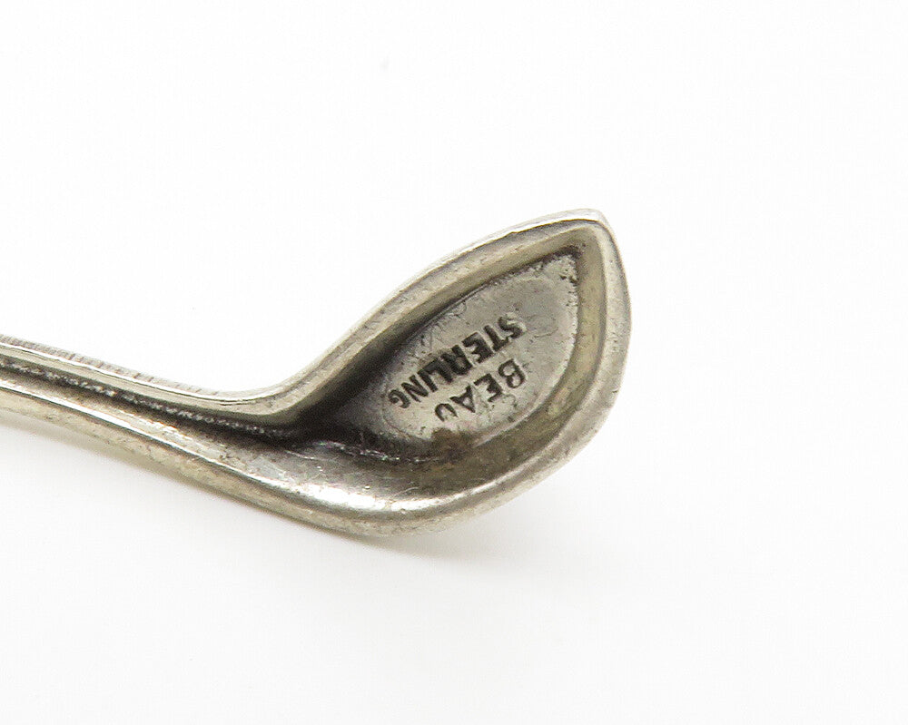 BEAU 925 Sterling Silver Vintage Golf Club & Ball Sports Brooch Pin BP5607