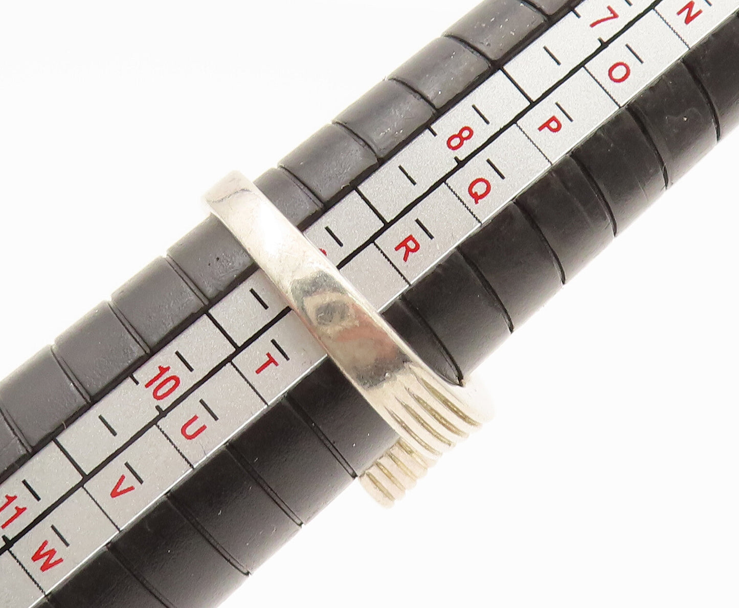 925 Sterling Silver Vintage Ribbed Lines Bypass Fashion Ring Sz 9 RG26272