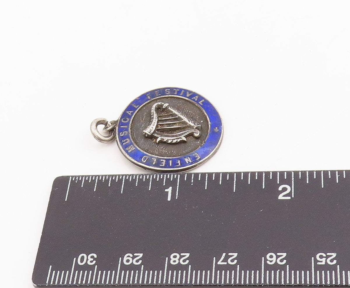 925 Sterling Silver Vintage Pendant ENGLAND 1931 Antique Music Festival PT25208