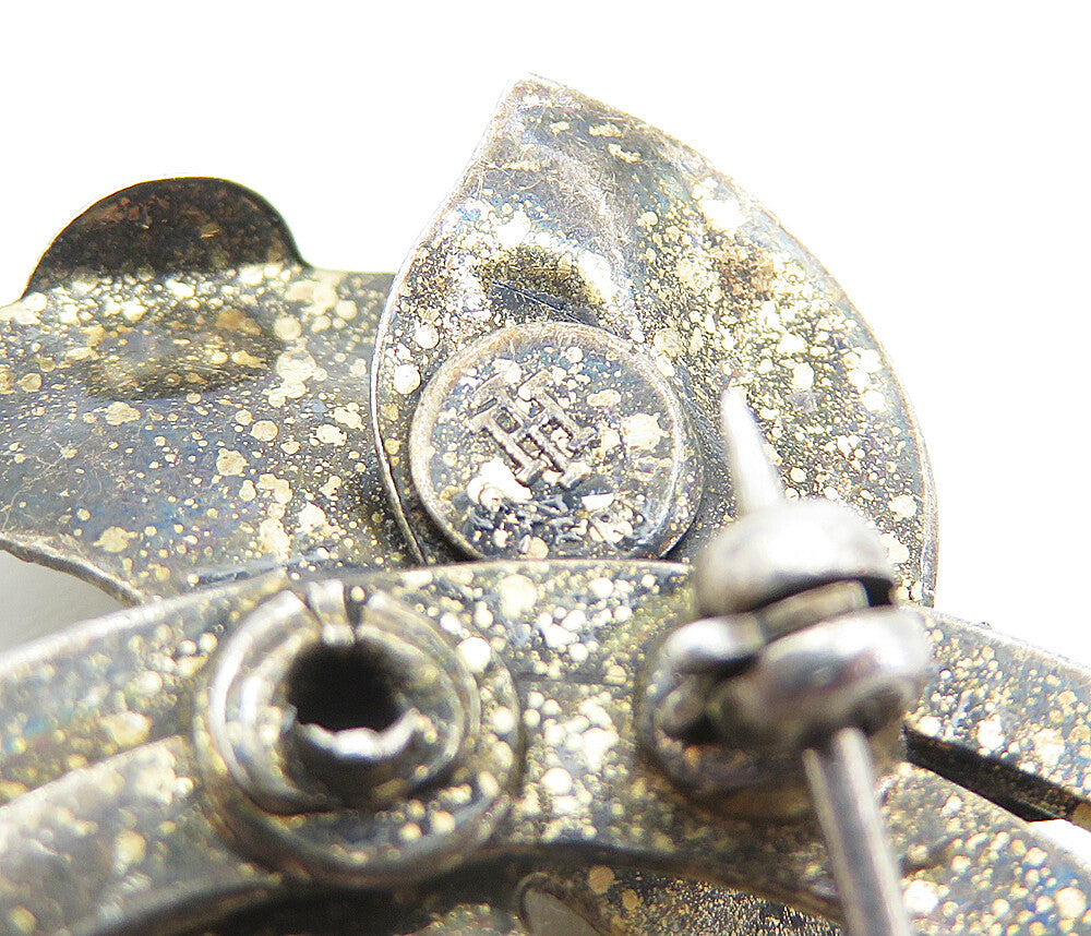 925 Sterling Silver Vintage Amethyst Dark Tone Flower Brooch Pin BP2791