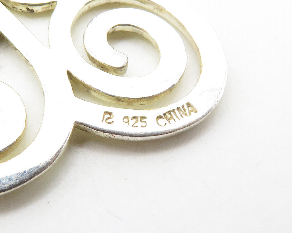 ROSS SIMON 925 Sterling Silver Vintage Shiny Spiral Swirl Pendant PT13826