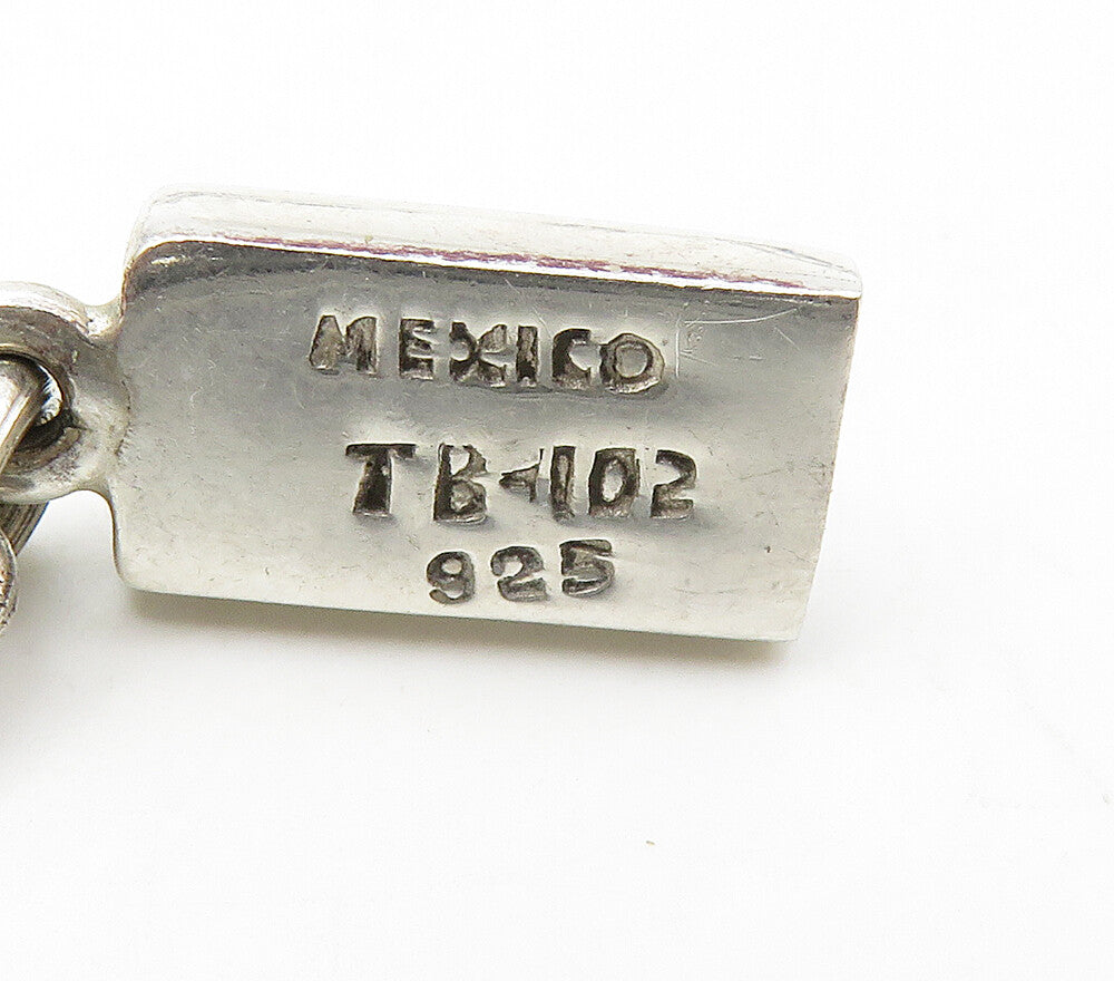 MEXICO 925 Silver Vintage Two Tone Rope Twist Detail Chain Necklace NE2602