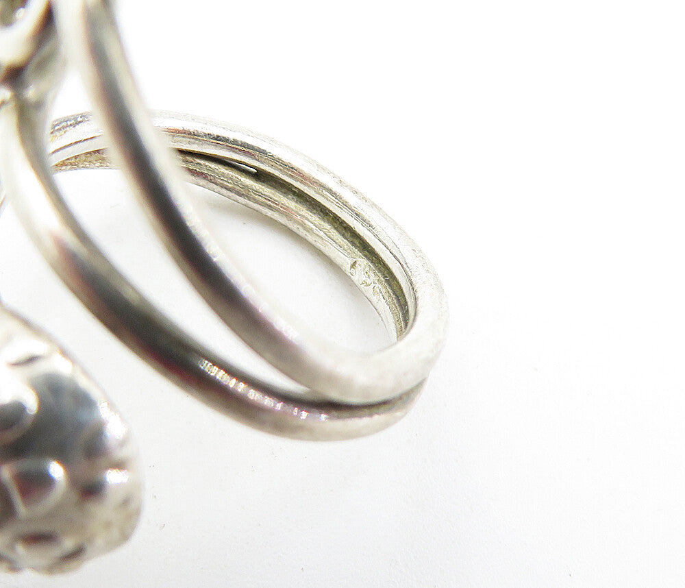 925 Sterling Silver Vintage Spotted Dome Split Bypass Design Ring Sz 6 RG5884