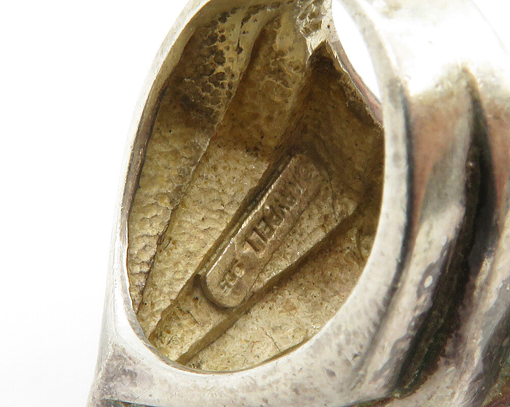 KRYPELL 925 Silver Vintage Modernist Dark Tone Petite Band Ring Sz 4 RG14207