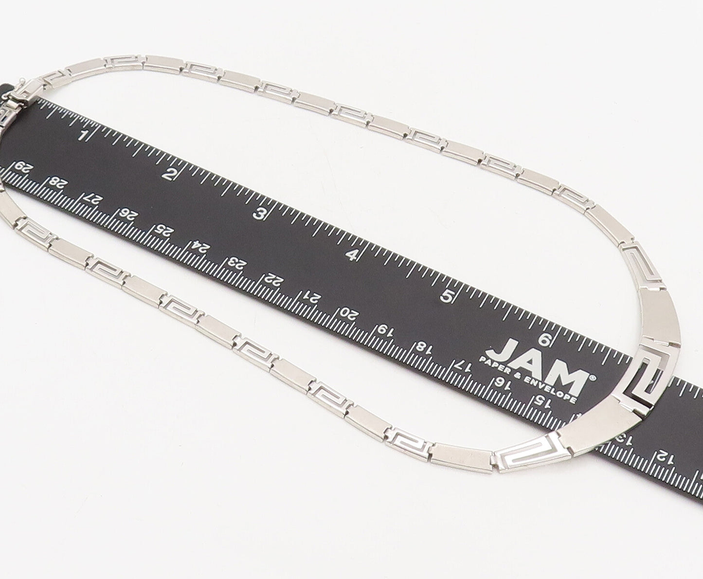 925 Silver Vintage Brutalist Matt Finish Alternat Cutout Necklace NE4154
