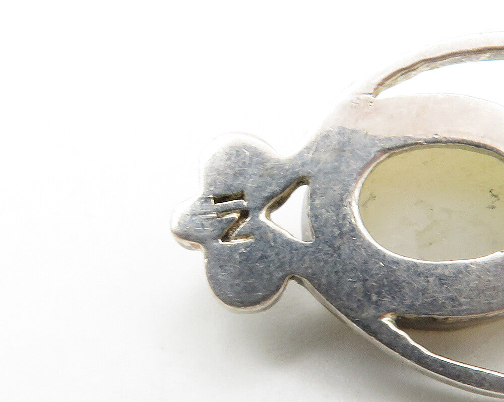 SAJEN 925 Sterling Silver Vintage Druzy Stone Heart Swirl Pendant PT10796