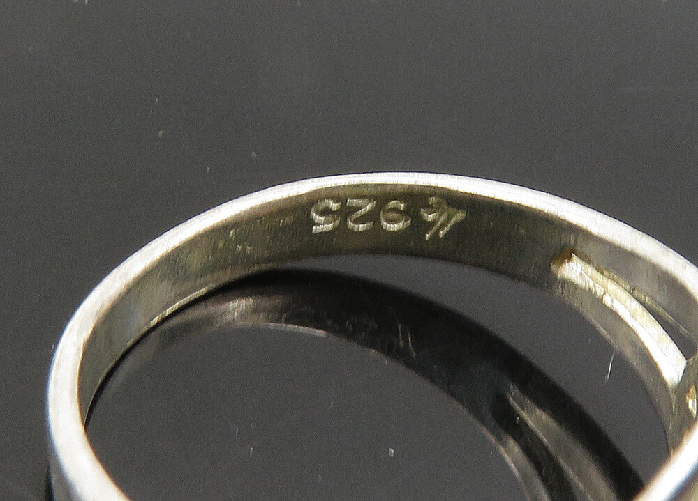 925 Sterling Silver Vintage Diamond Cut Love Heart Band Ring Sz 7 RG21640