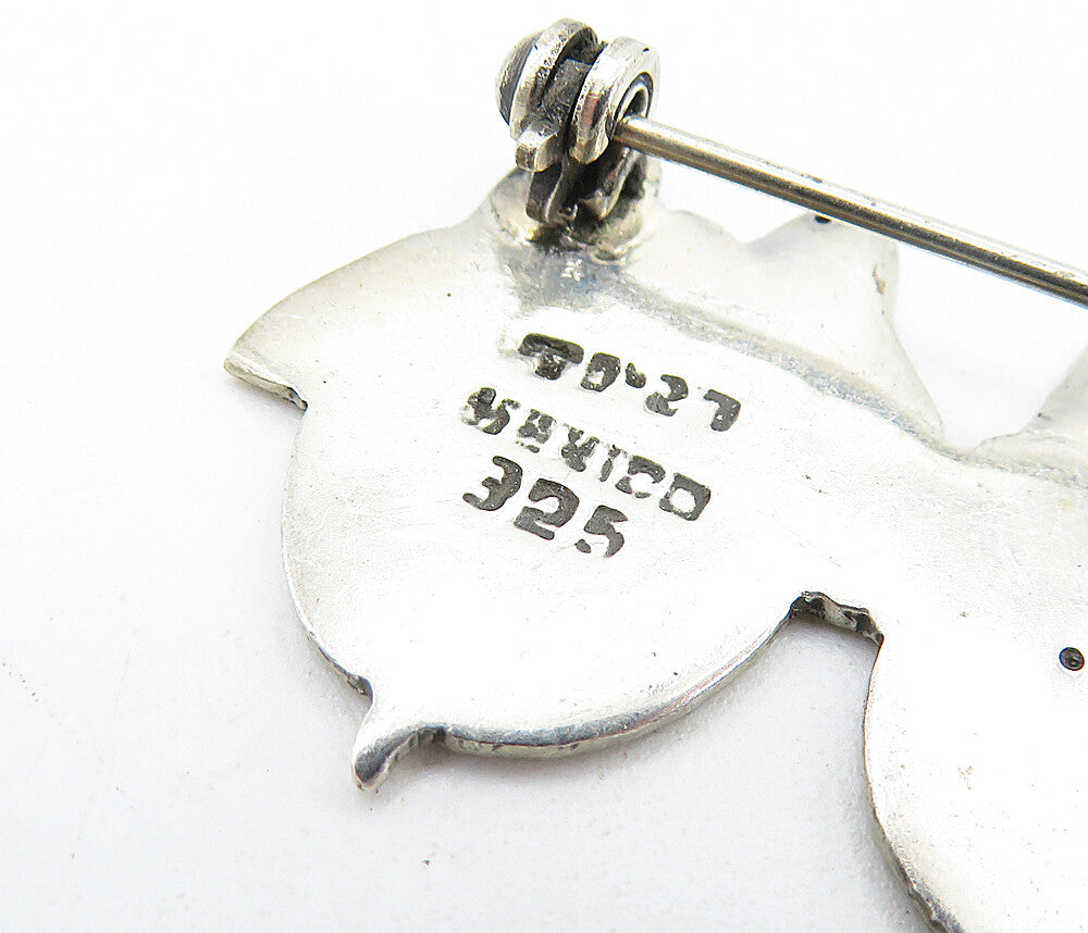 MEXICO 925 Sterling Silver Vintage Smiling Little Girls Brooch Pin BP2382