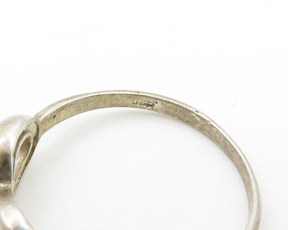 925 Sterling Silver Vintage Petite Topaz Infinity Band Ring Sz 7.5 RG19423