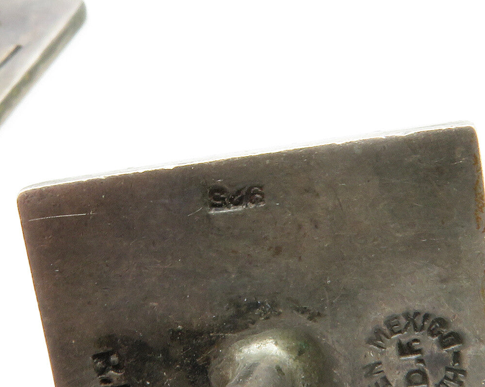 MEXICO 925 Sterling Silver Vintage Oxidized Cutout Design Cufflinks TR1891