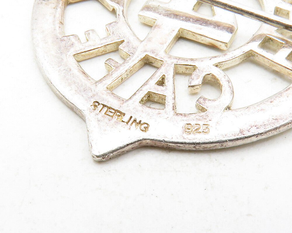 925 Sterling Silver Vintage Hard Rock Cafe Love For All Brooch Pin BP4768