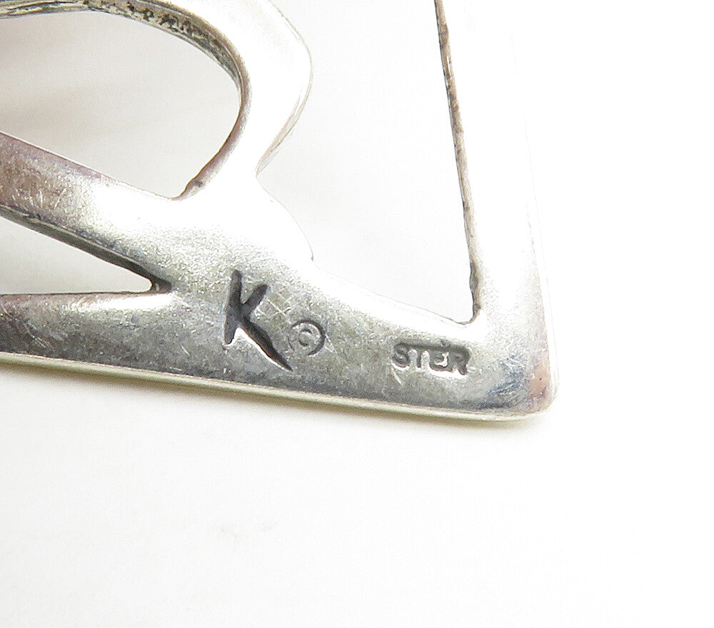 925 Sterling Silver Vintage Shiny Posing Figure Pendant PT13329
