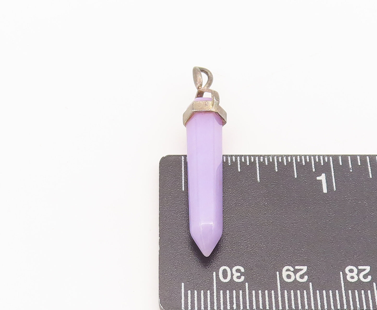 925 Sterling Silver Vintage Pendant Amethyst Healing Animal Tooth Shape PT22682