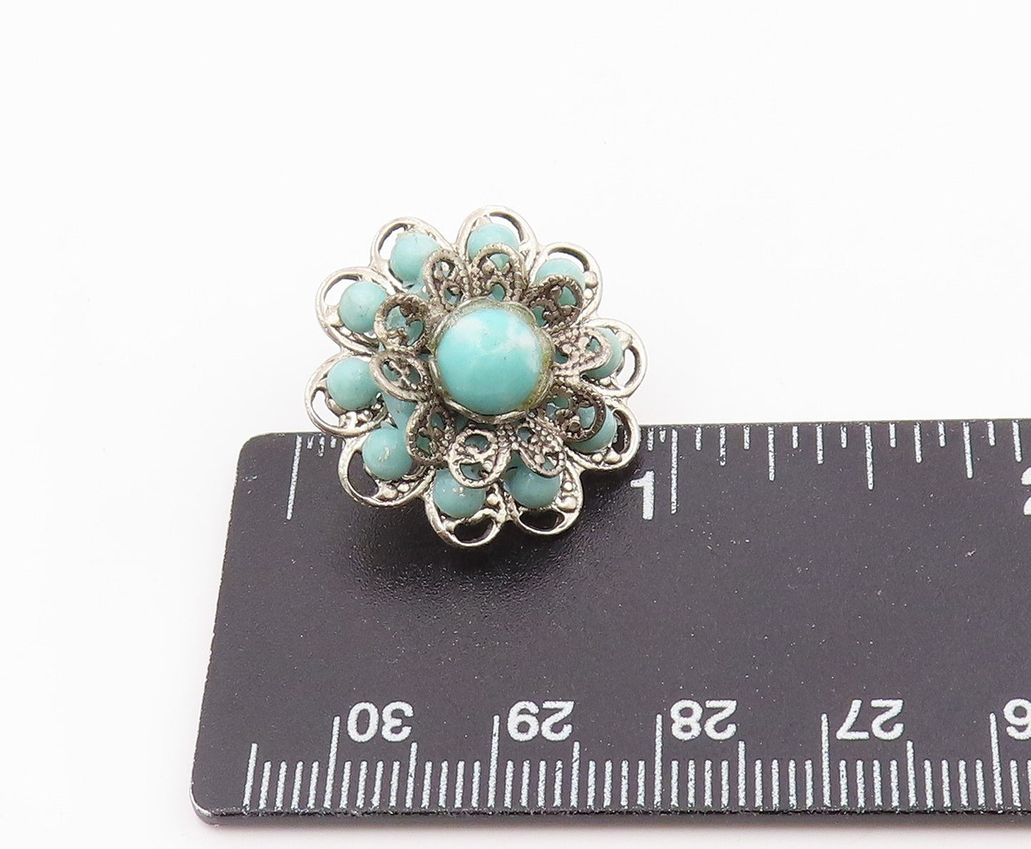 925 Sterling Silver Vintage Earrings Designer Multi Gemstone Single Lot EG14295