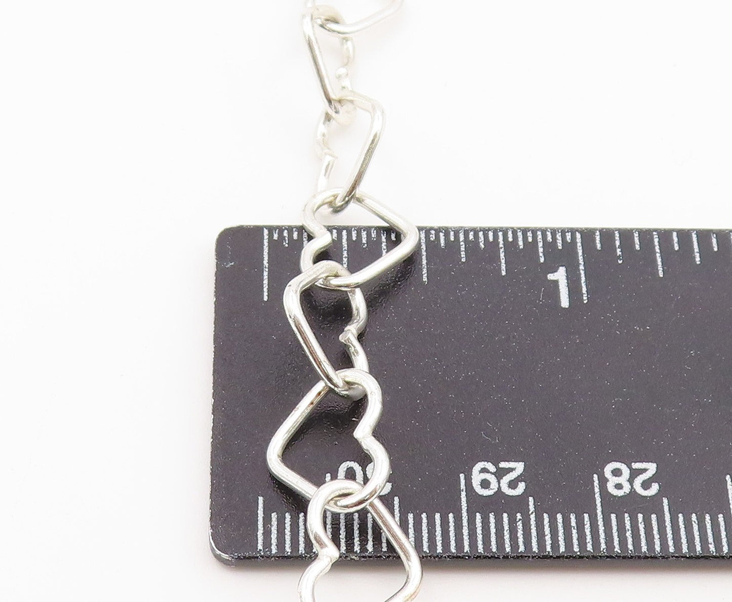 925 Sterling Silver Vintage Necklace Interlocking Open Love Heart Chain NE4939