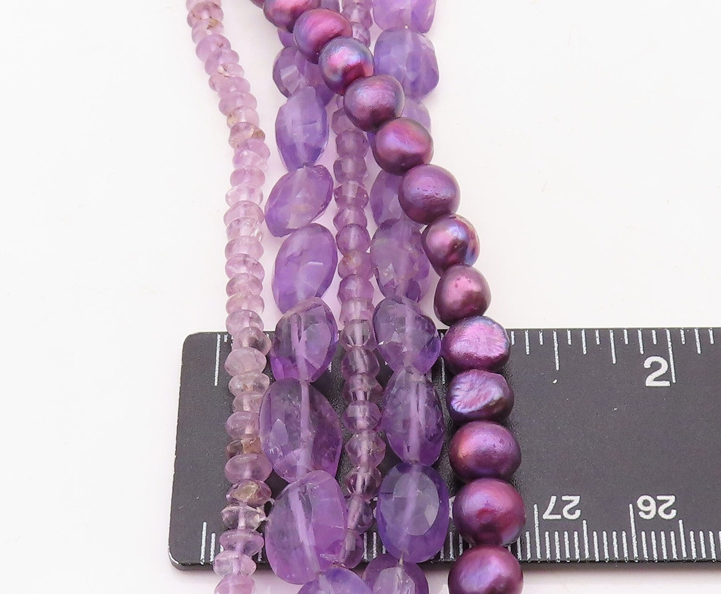 925 Sterling Silver Vintage Necklace Modernist Beaded Gemstone Chains NE4348