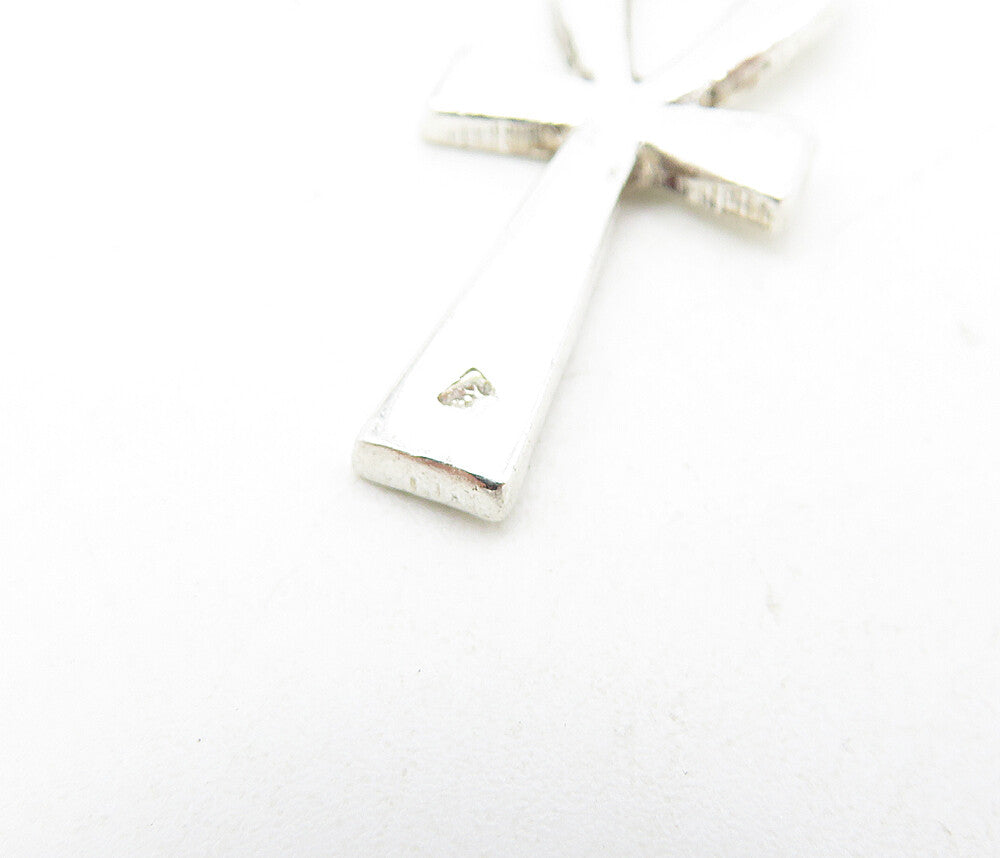 925 Sterling Silver Vintage Shiny Petite Egyptian Ankh Drop Pendant PT6249