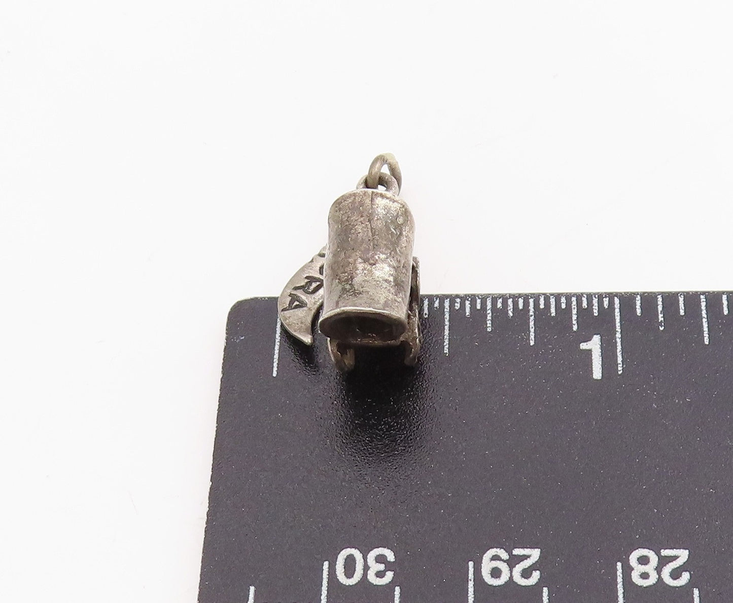 925 Sterling Silver Vintage Pendant Engraved Medora ND Carriage Wheels PT25227