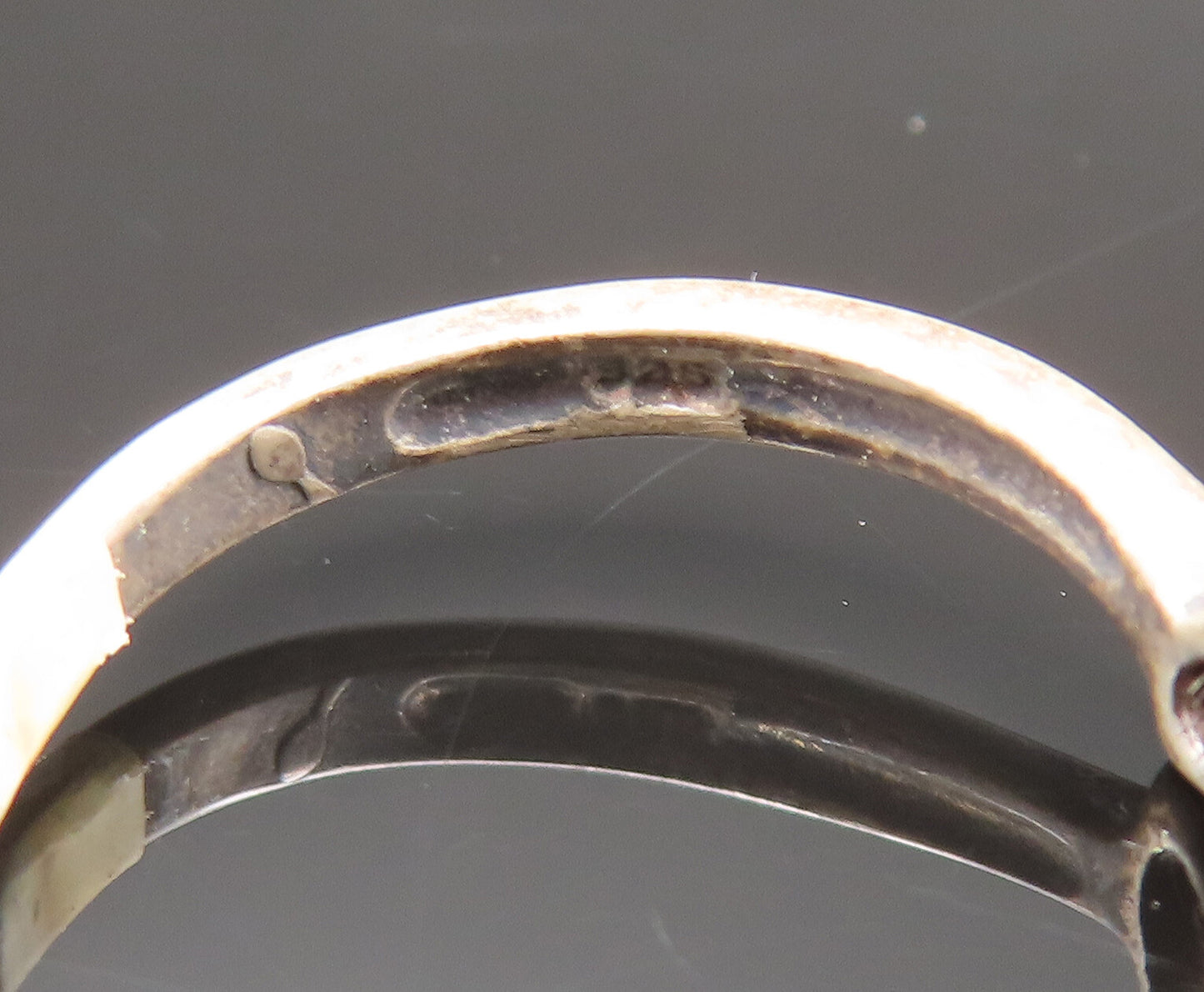 925 Sterling Silver Vintage Oxidized Double Topaz Love Heart Ring Sz 6 RG25382