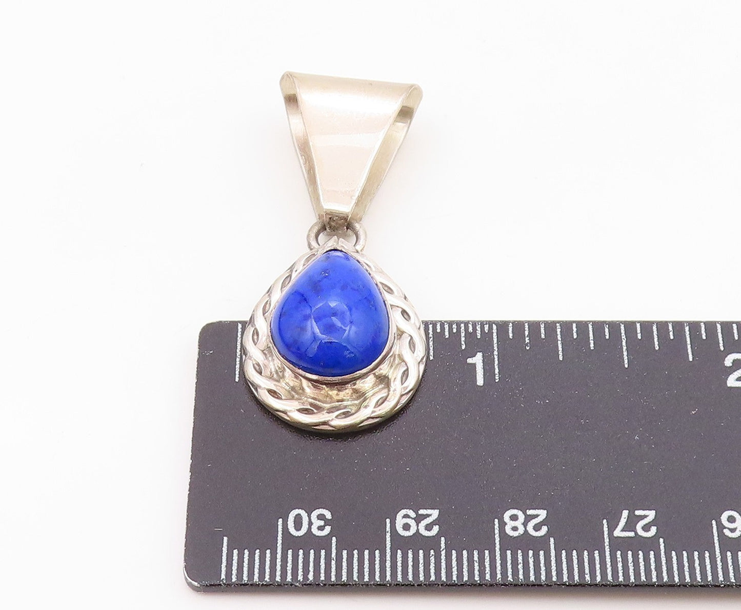 CAROL FELLEY 925 Silver Vintage Lapis Lazuli Tear Drop Pendant PT16902