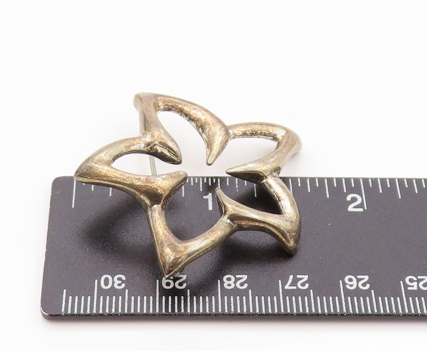 925 Sterling Silver Vintage Brooch TIFFANY & CO. Modernist Cutout Flower BP11618