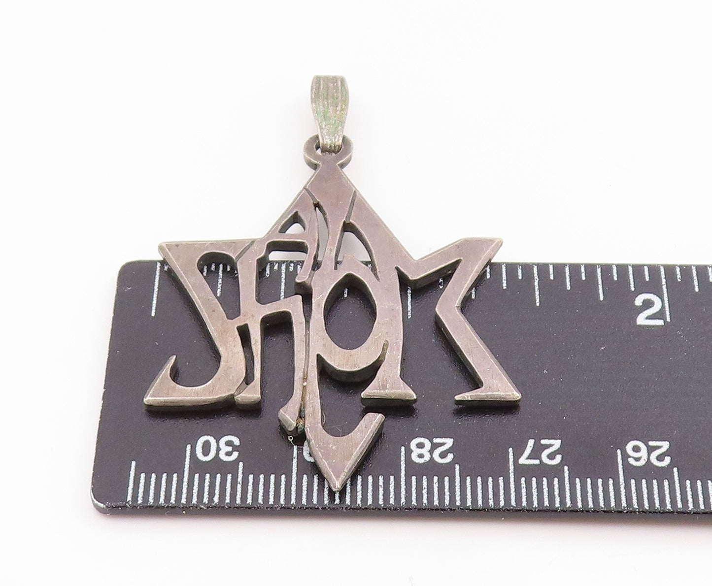 925 Sterling Silver Vintage Pendant Classic Shalom Star Of David Cutout PT26294