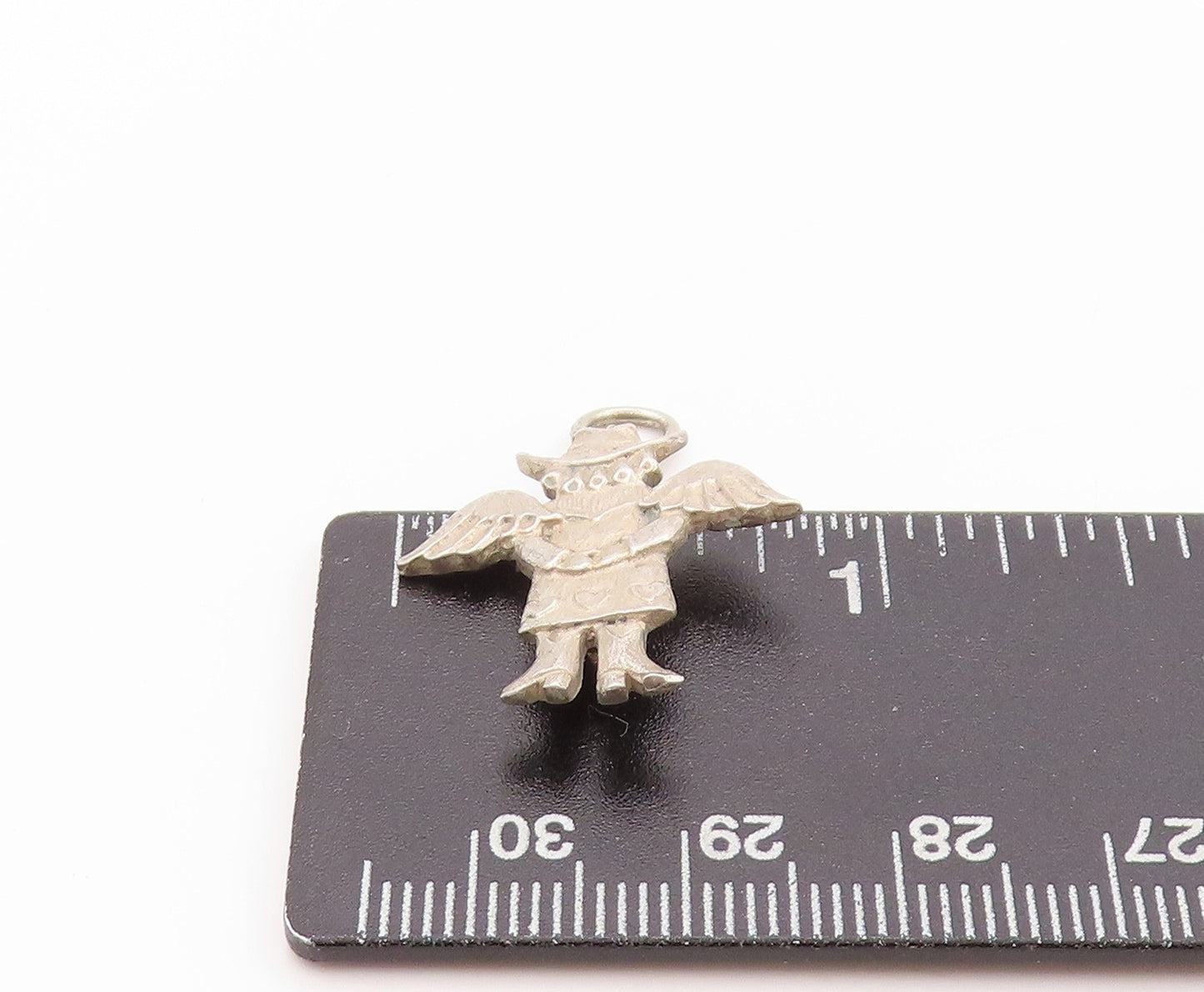 925 Sterling Silver Vintage Pendant Mini Cowgirl Angel Cutout Charm PT24115