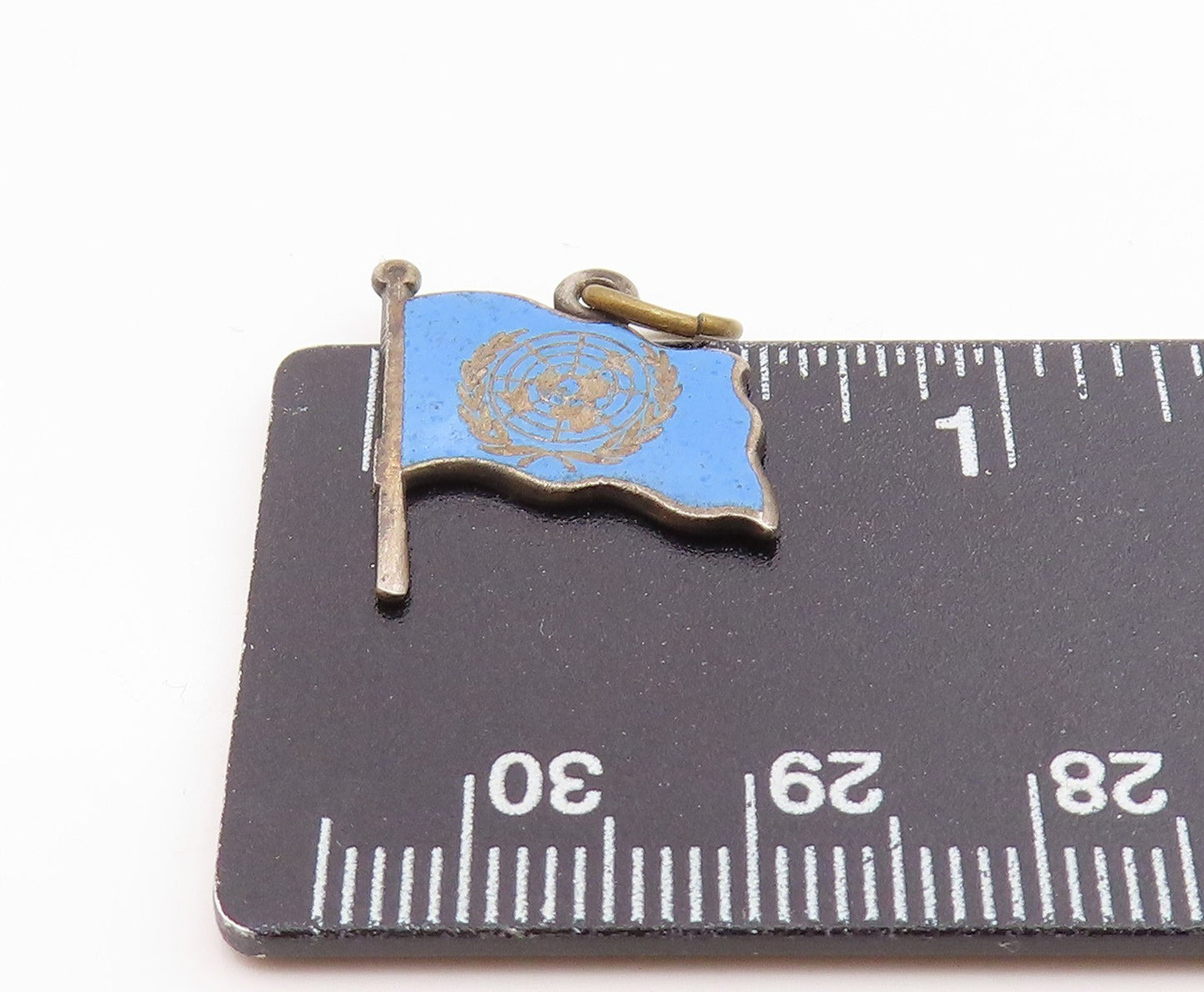 925 Sterling Silver Vintage Enamel Flag Of United Nations Pendant PT20454
